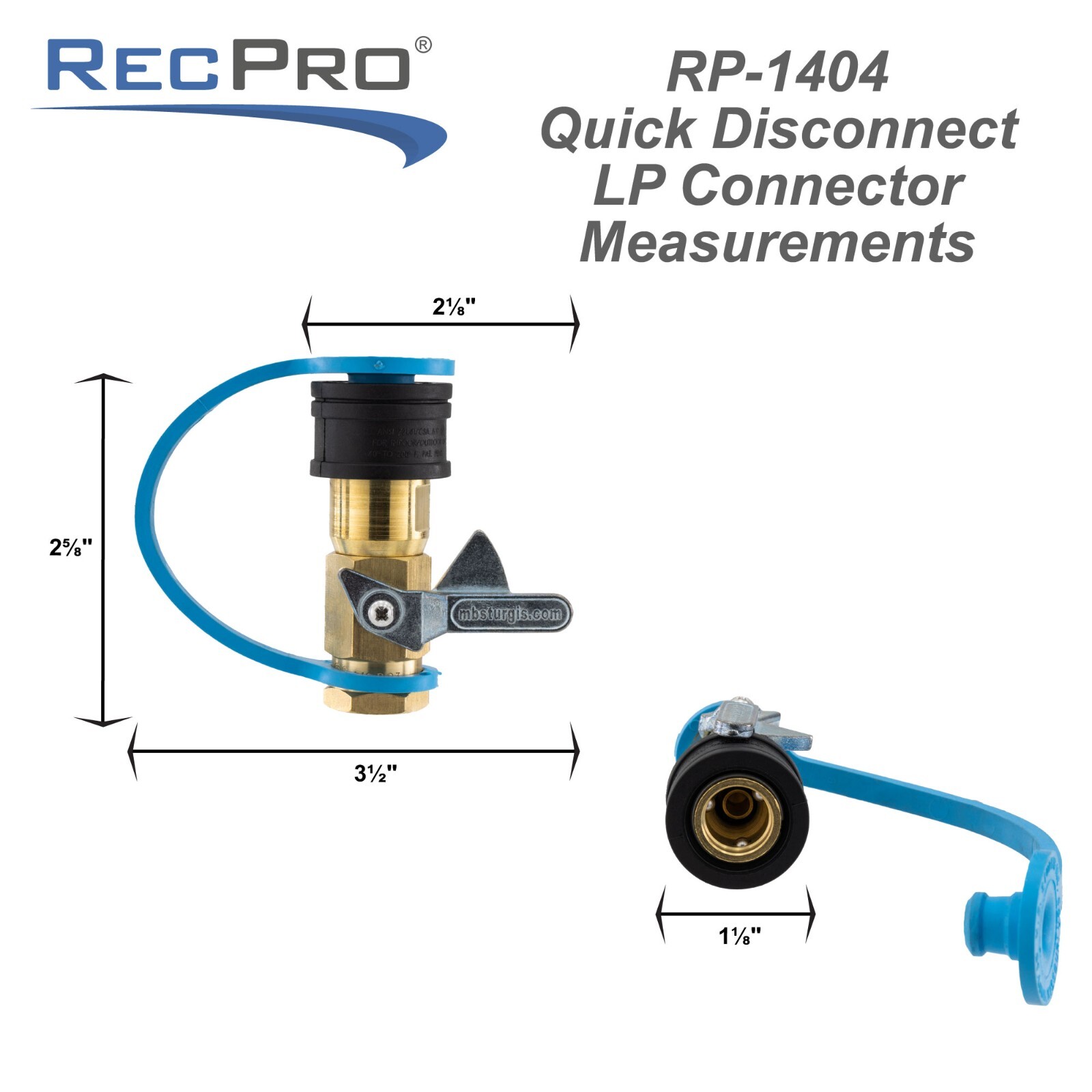 RV Propane Quick Disconnect Adapter 1/4″ QD Brass LPG Fitting with Dust Cap