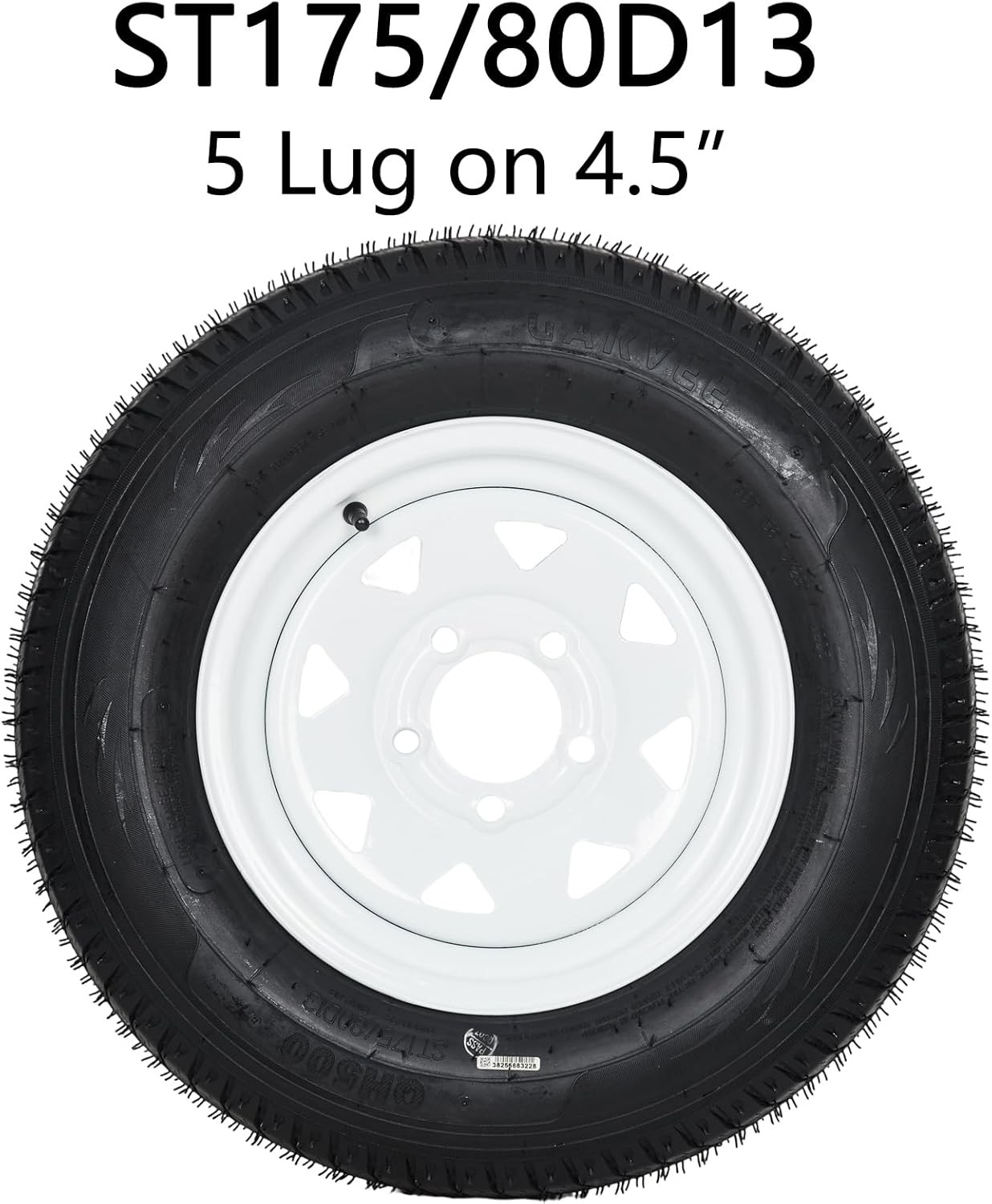 2 Pack ST175/80D13 Trailer Tires with 13″ Rims 175/80 D 13 LRC 5 Lug on 4.5″ 6PR