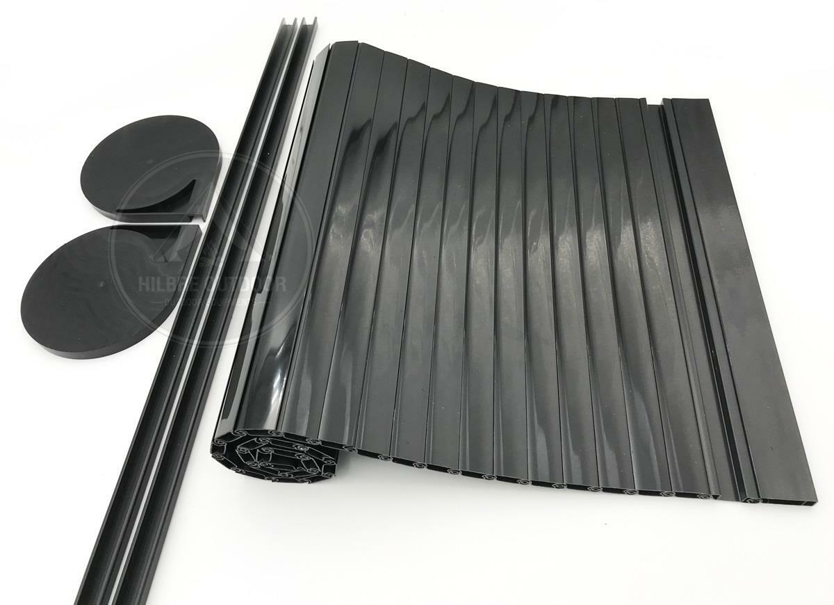 TAMBOUR ROLLER DOOR PIANO BLACK 650 X 650 FOR MOTORHOME CARAVAN AND CAMPERVAN
