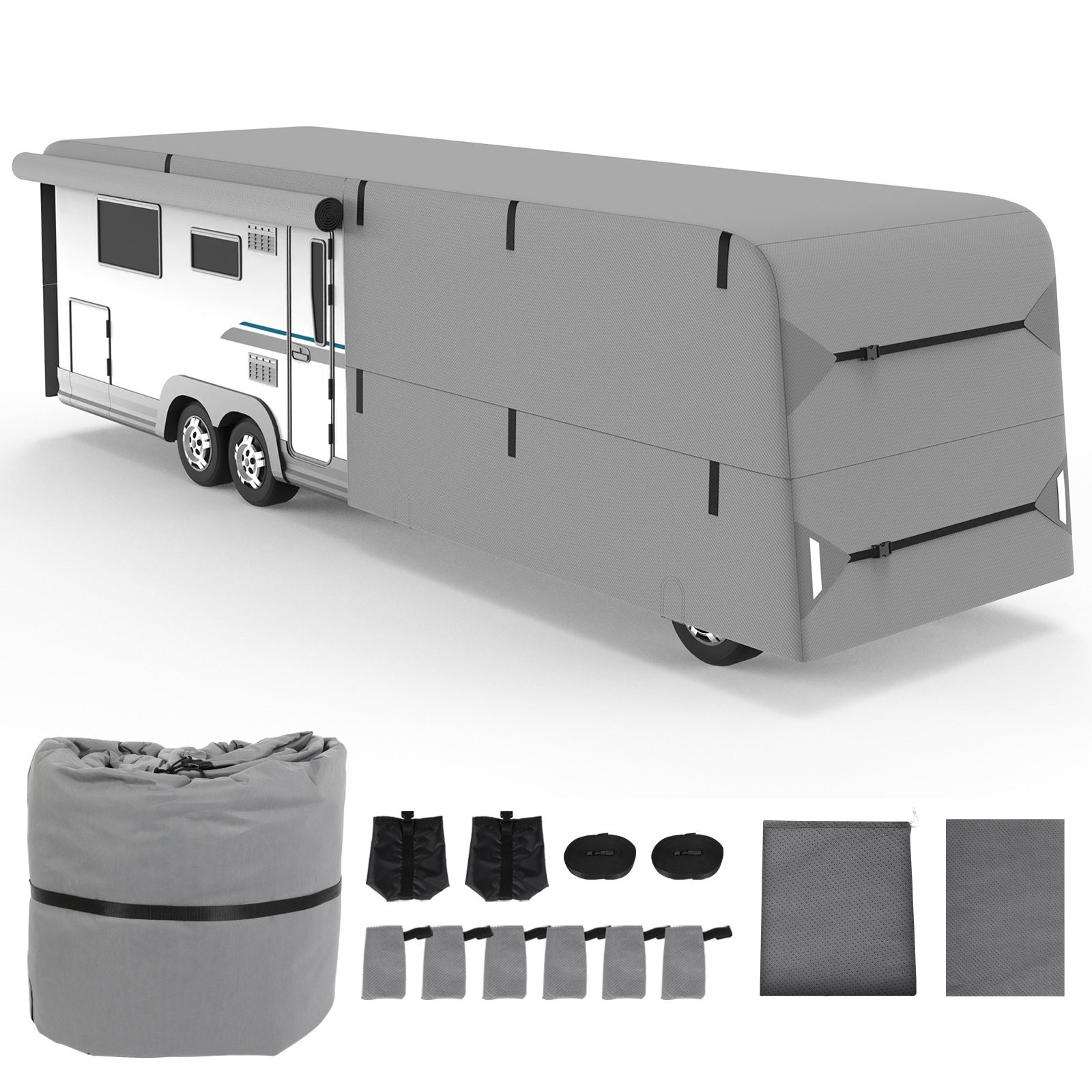 RV Cover 31-34Ft Class A Motorhome Cover Windproof & Waterproof Non-Woven Fabric