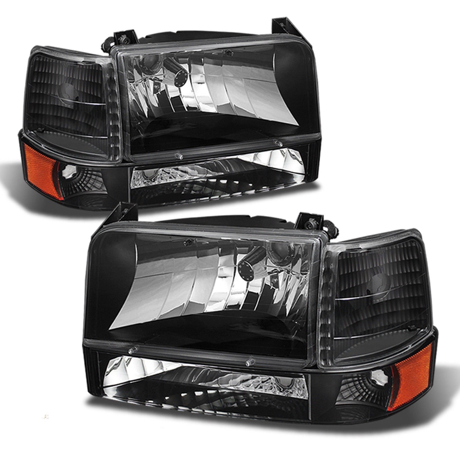 MONACO WINDSOR 1999-2001 BLACK HEADLIGHTS TURN SIGNAL LIGHTS LAMPS 6 PC RV