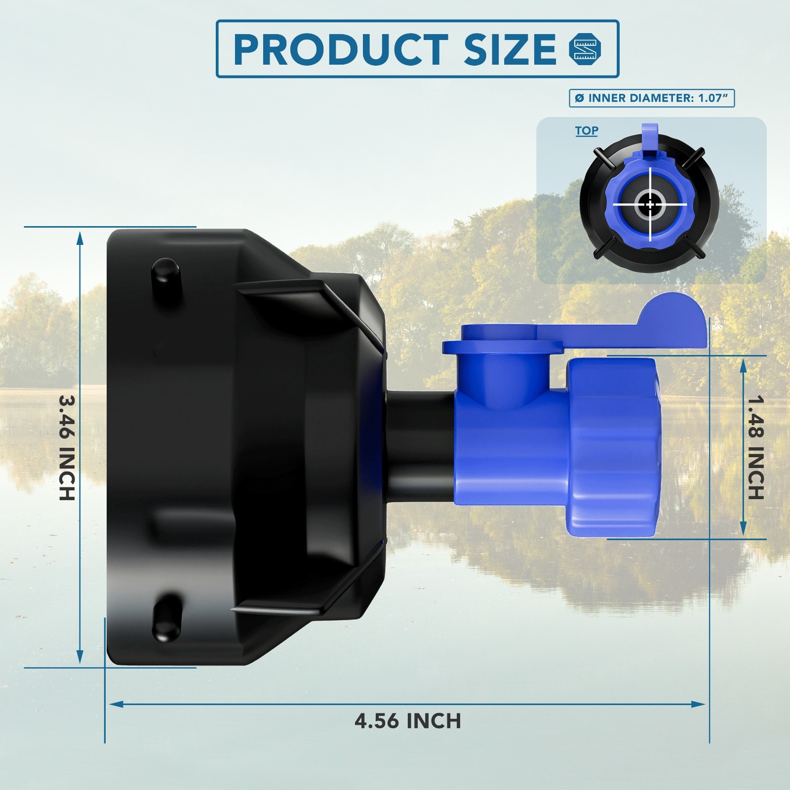 RV Sewer Hose Rinse Cap Compatible with 3” Sewer Hose Features Shut-Off Valve