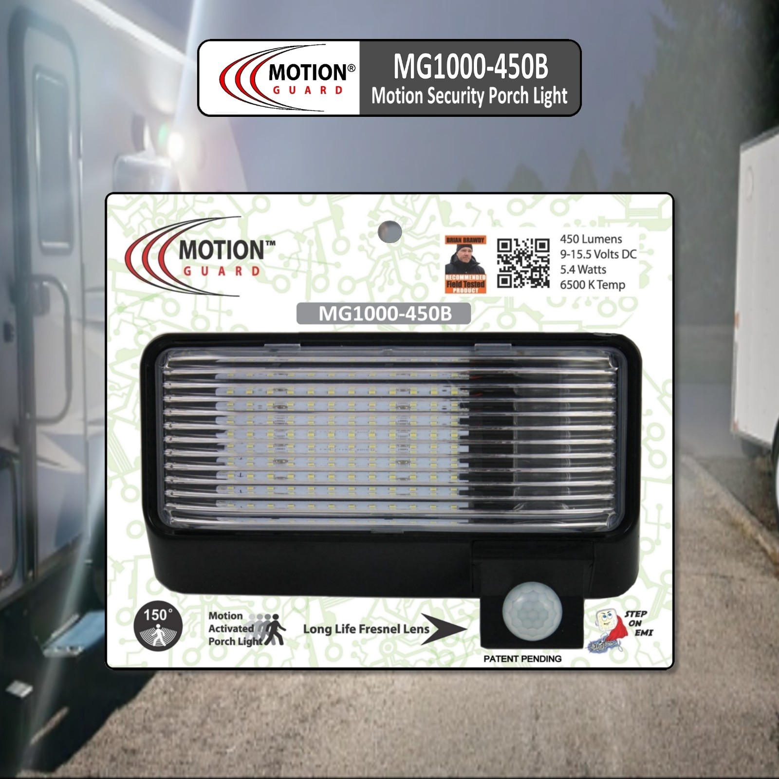 Motion-Guard MG1000-450B RV Exterior LED Motion Security Black Lighting Bundles