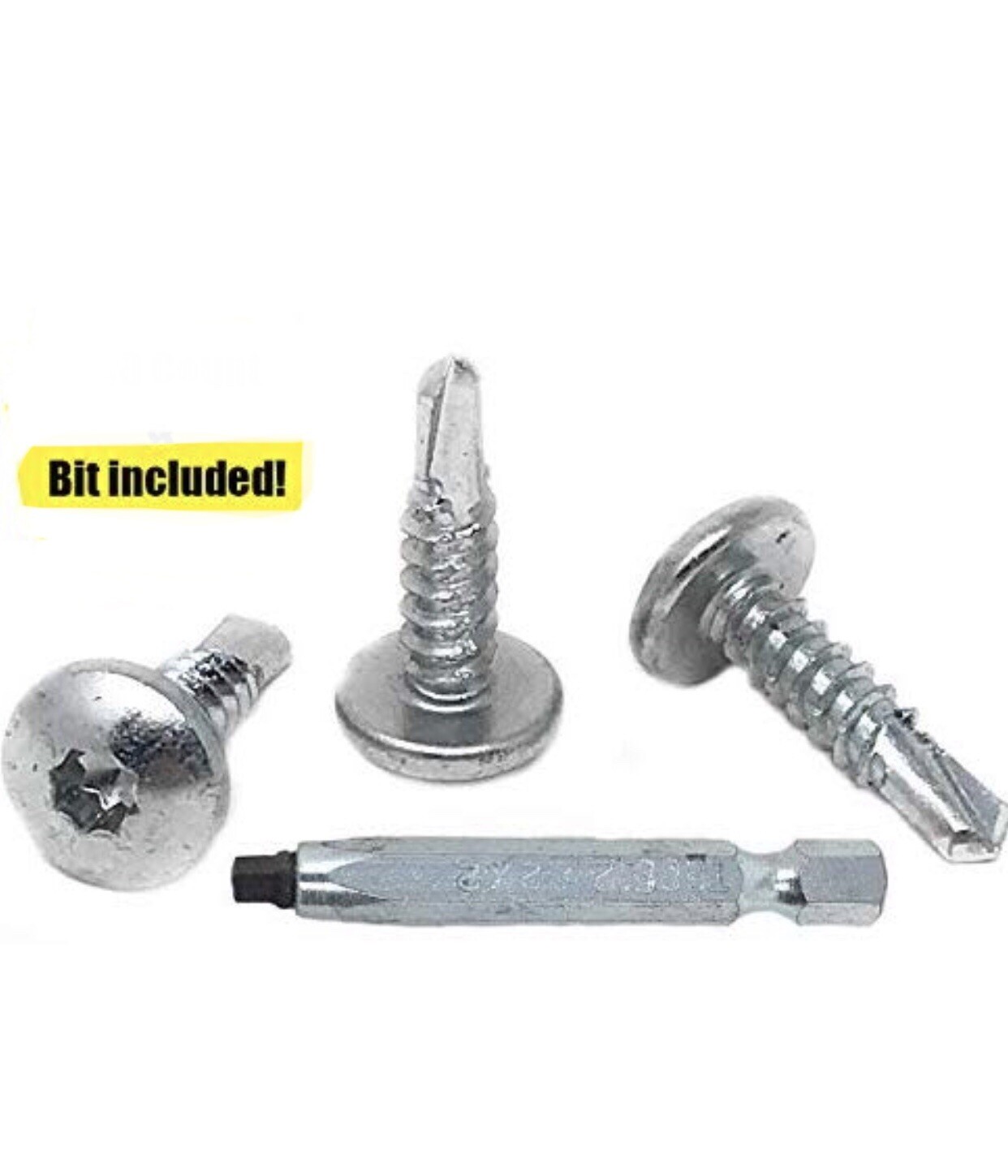 250 Pack 3/4” Self Tap Zinc Cargo Trailer Sheet Metal Screws w/ #2 Square Bit
