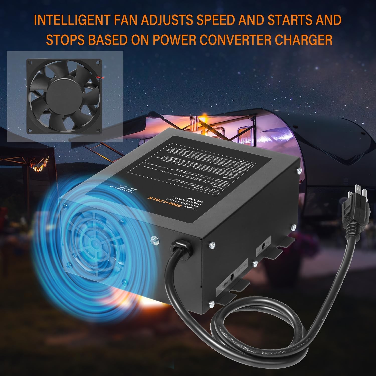 120 Amp RV Power Converter & Battery Charger For Lead-Acid & Lithium Batteries