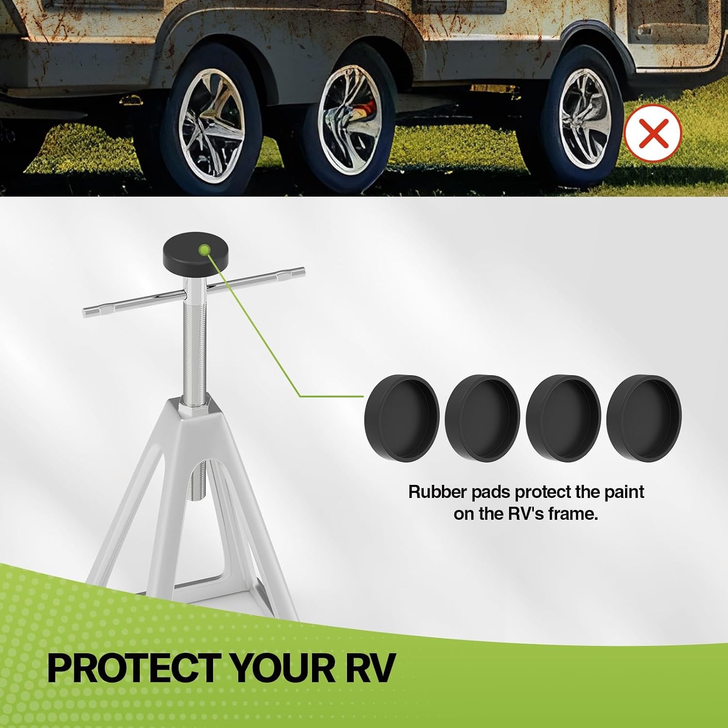 Stack Jack 4 Pack with Cover, for RV, Camper and Trailer Stabilization, Aluminum