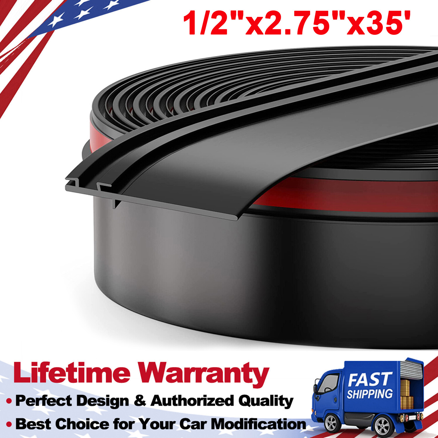 Racewill 1/2″x2.75″x35′ RV Slide Out Seal Base Trailer Weather Stripping Black
