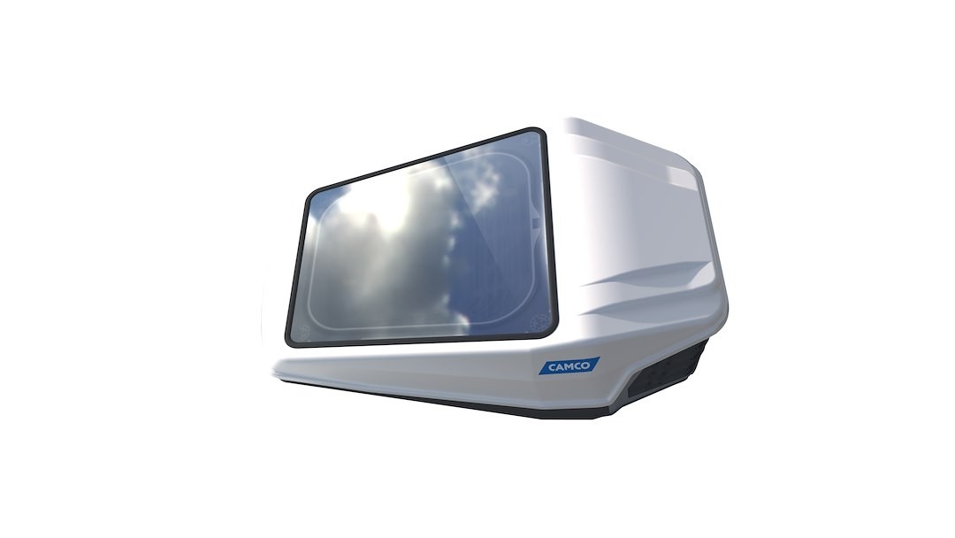Powered Rv Roof Vent Skylight For White Lid Fan Led Lighting App Remote Control