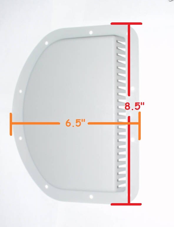 Side Wall Forced Air Vent Cowl Exterior Motorcycle Trailer Camper RV White