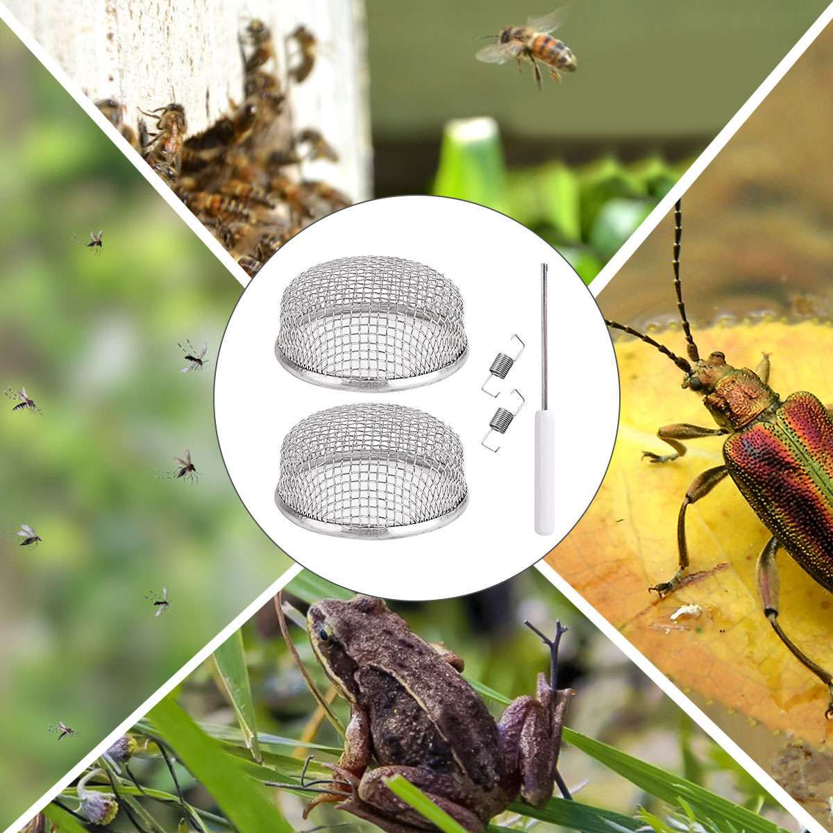 2Pcs For RV Furnace Vent Cover 2.8 inch Flying Insect Bug Screen Camper Heater