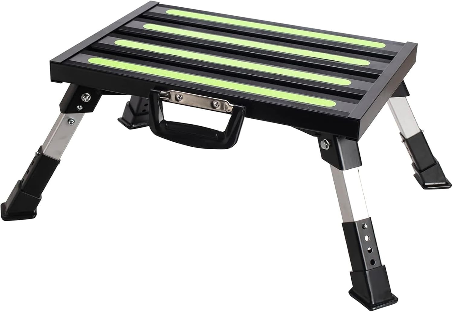 RV Steps, 4-Level Adjustable Folding Step Stool with Non-Slip Rubber Feet