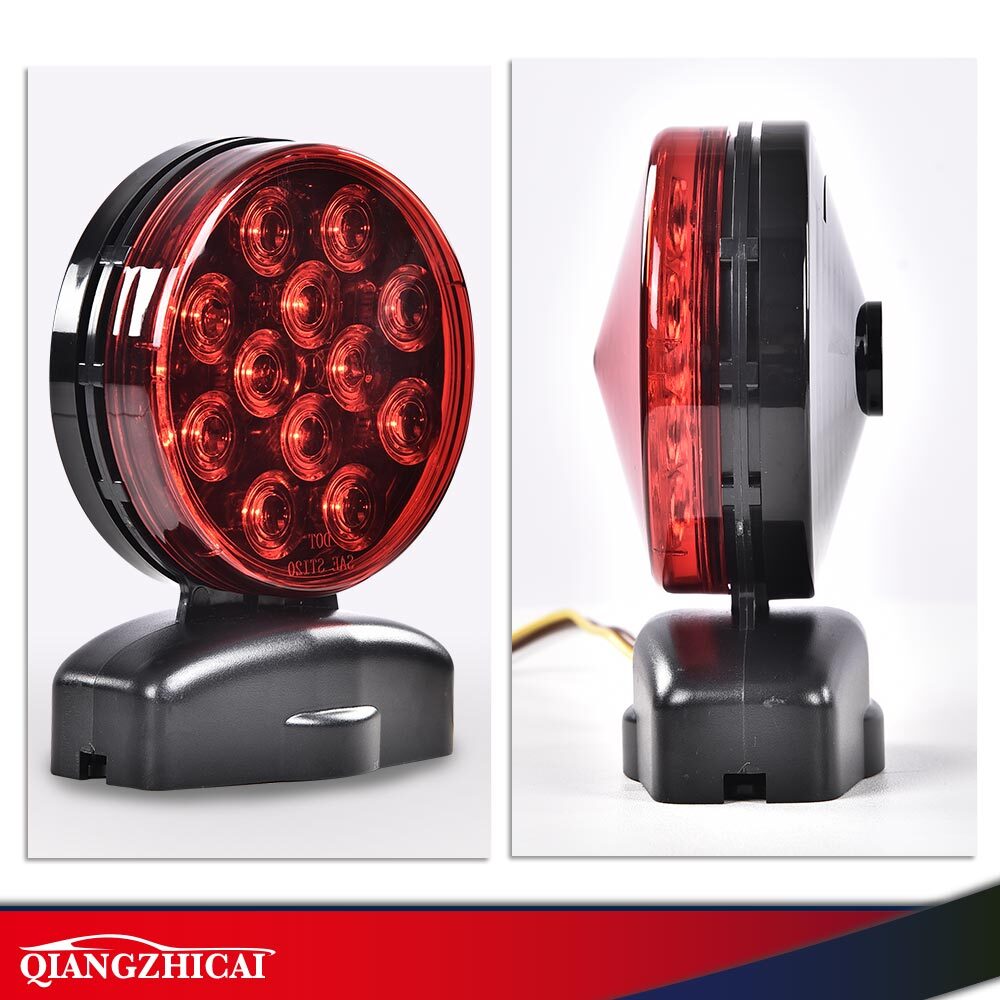 LED Magnetic Towing Light Tow Trailer Lights Brake Tail Signal 12 Volt 2PCS USA