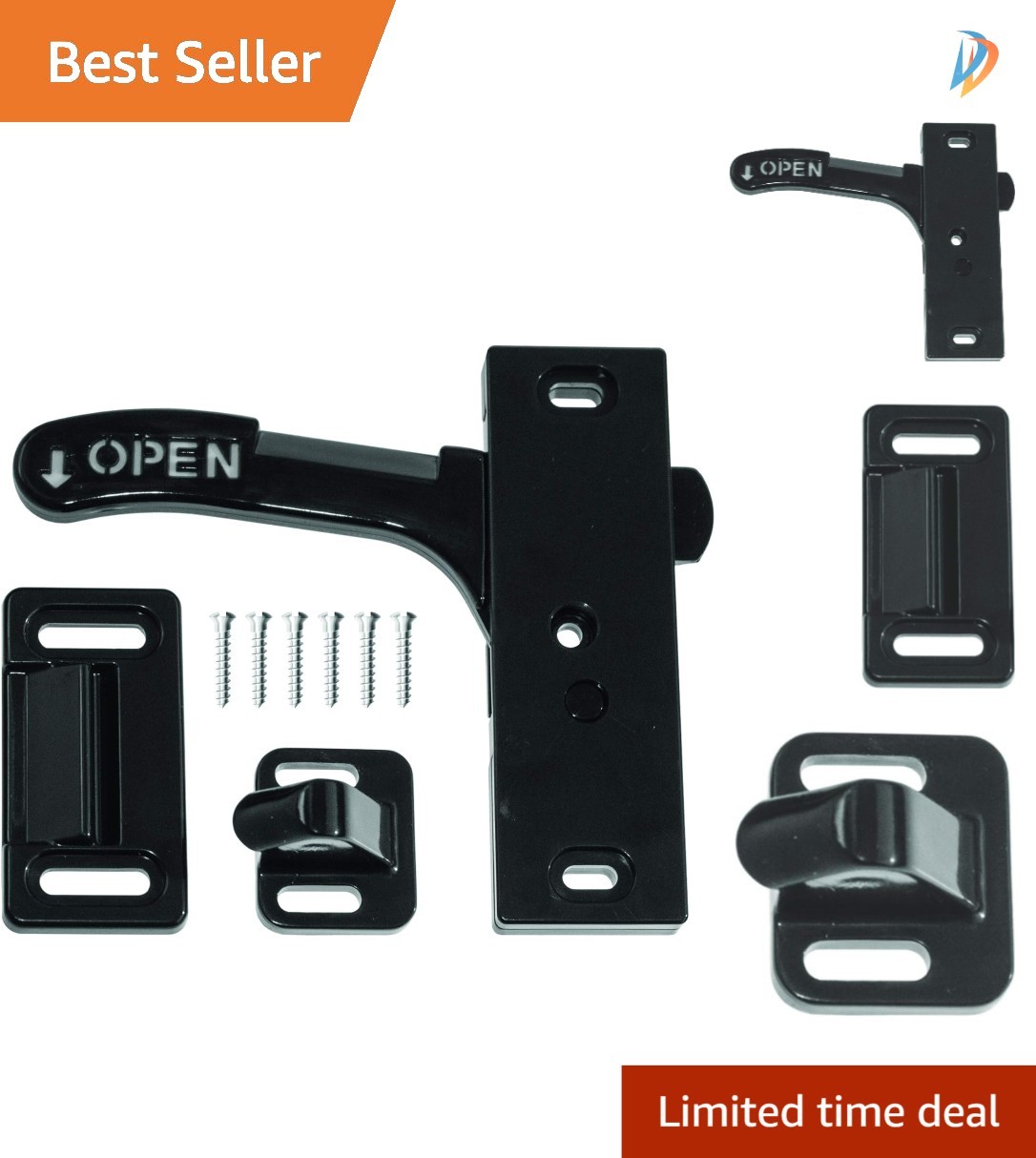 Universal Fit Left Hand Screen Door Latch for RVs – Complete Kit with Screws