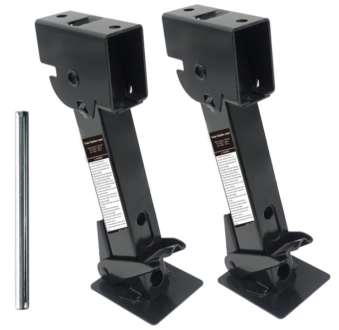 Pair of RV Trailer Stabilizer Jacks, 450kg Each, Telescoping 11.5″-18″