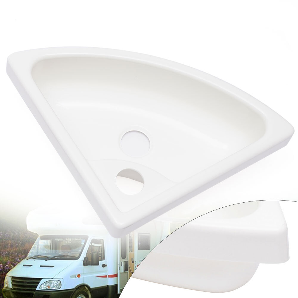 For RV Caravan White Wall-Mounted Triangular Sink Basin Bathroom Corner Sink USA