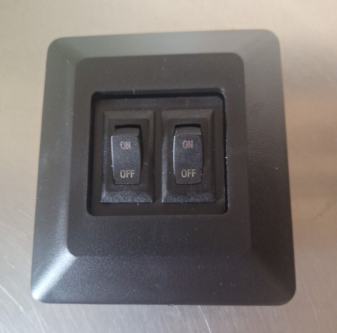 2 GANG ON OFF 12 VOLT BLACK LIGHT SWITCH RV MARINE