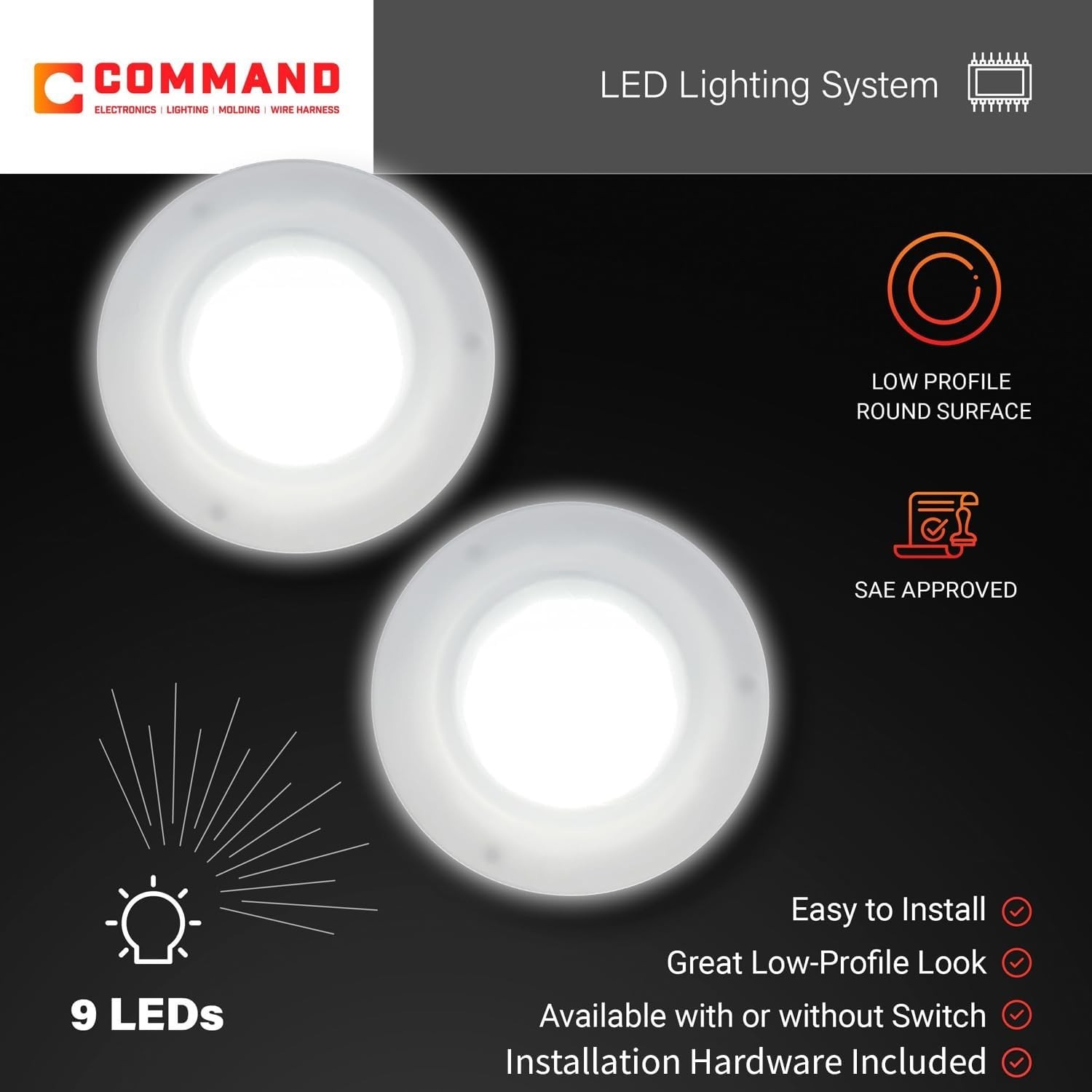 Durable 4.4″ LED RV Recessed Ceiling & Under-Cabinet Light – 2-Pack, Made in USA