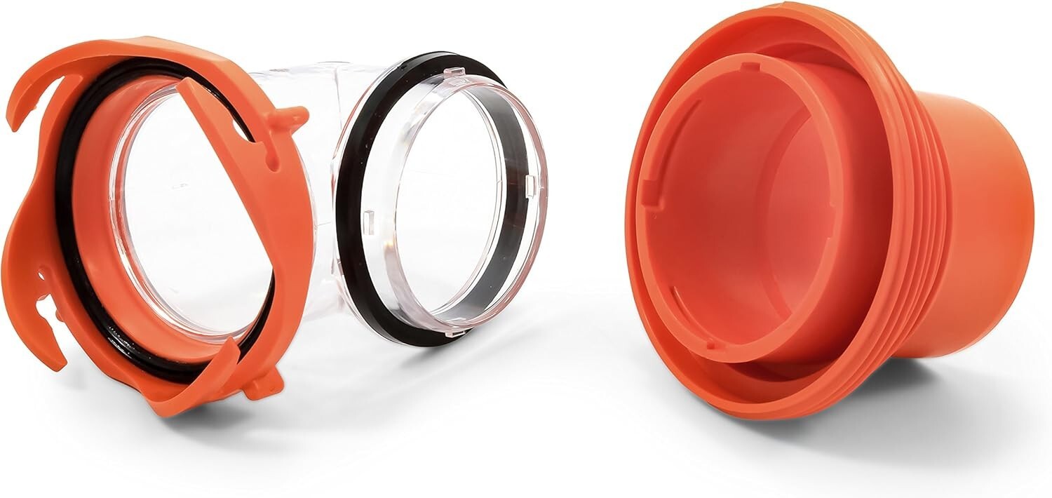 Clear RhinoFlex RV Sewer Hose Elbow – 360° Fitting Rotation & Versatile Adapter