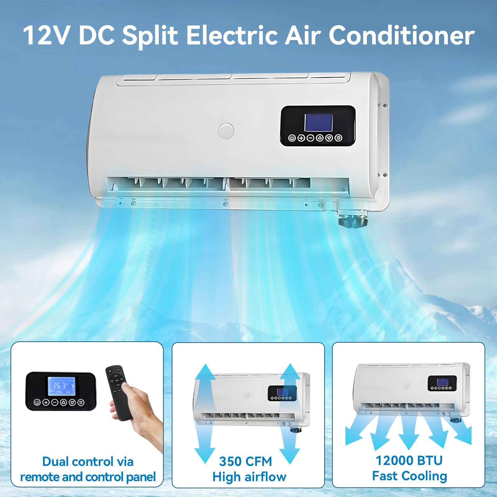 Treeligo 24V Split Fast Cooling Air Conditioner Kit For Electric Car Truck Van
