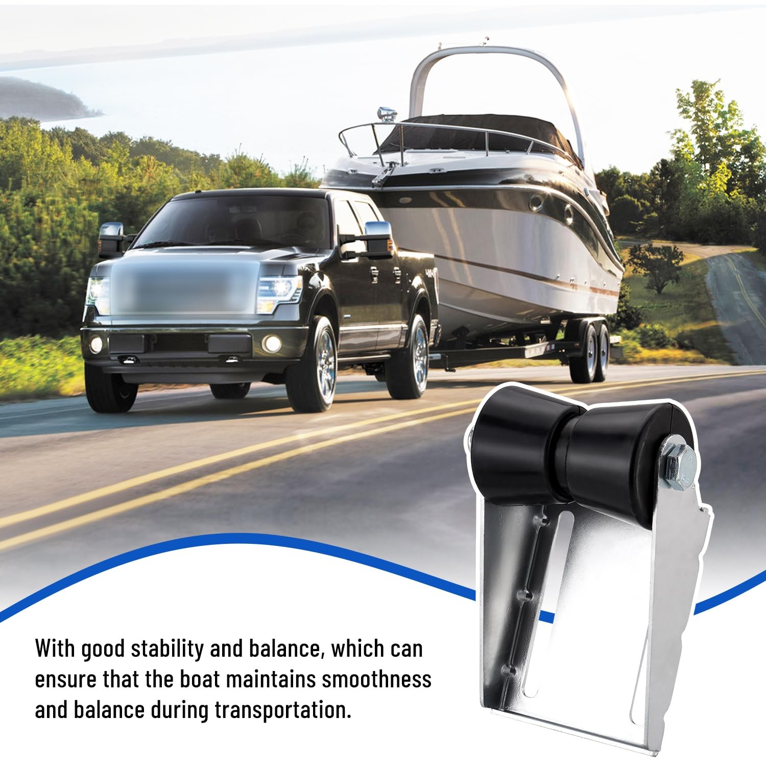 5″ Trailer Rollers with Brackets Keel Roller Assembly Kit for Boat Replacement