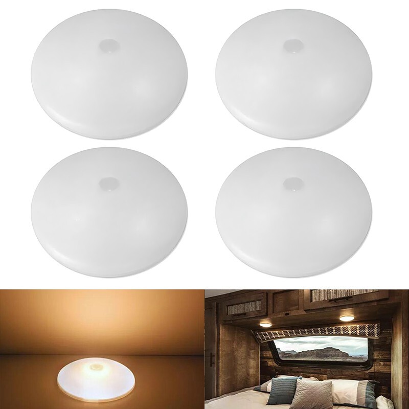 4X 12V 4.5″ RV Interior LED Ceiling Dome light fixtures Camper Cabinet Switch WW