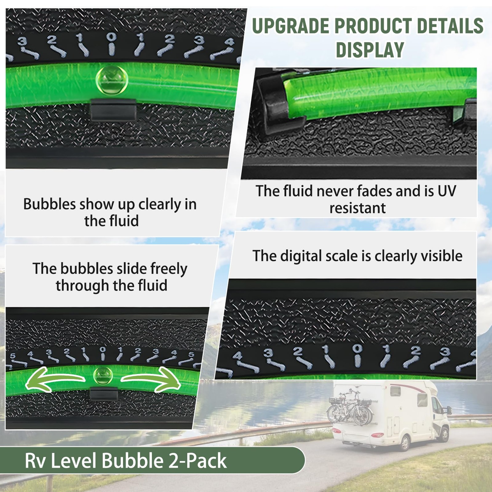 Rv Bubble Level Camper Level Bubble 2 Pack For Trailer Leveling Bubble,High Visi