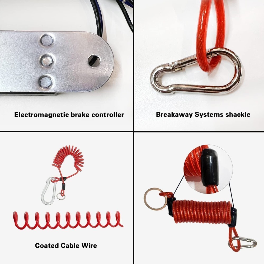 Trailer Breakaway Switch 4Ft Trailer Break Control kit Electric Brake Switch Red