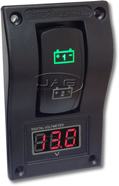 12V DELUXE LED DUAL BATTERY TEST PANEL WITH VOLT METER/VOLTAGE CONDITION GAUGE