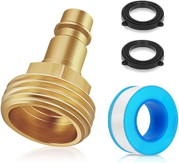 Lead-Free Brass RV Spray Port Quick Connect Adapter for Outdoor Showers