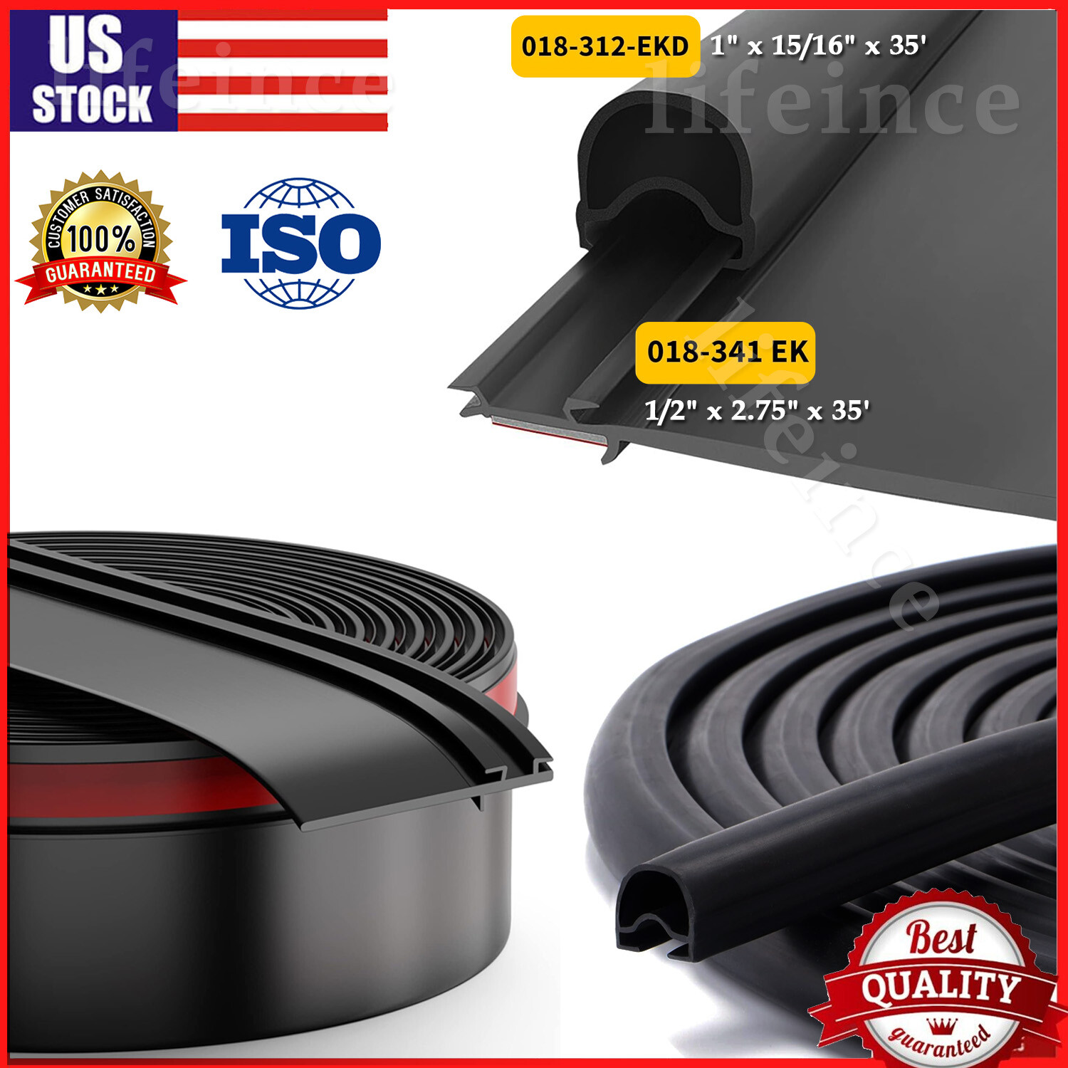 Racewill RV Rubber Slide Out Seal Base & D-Seal Wiper | 018-312-EKD & 018-341 EK