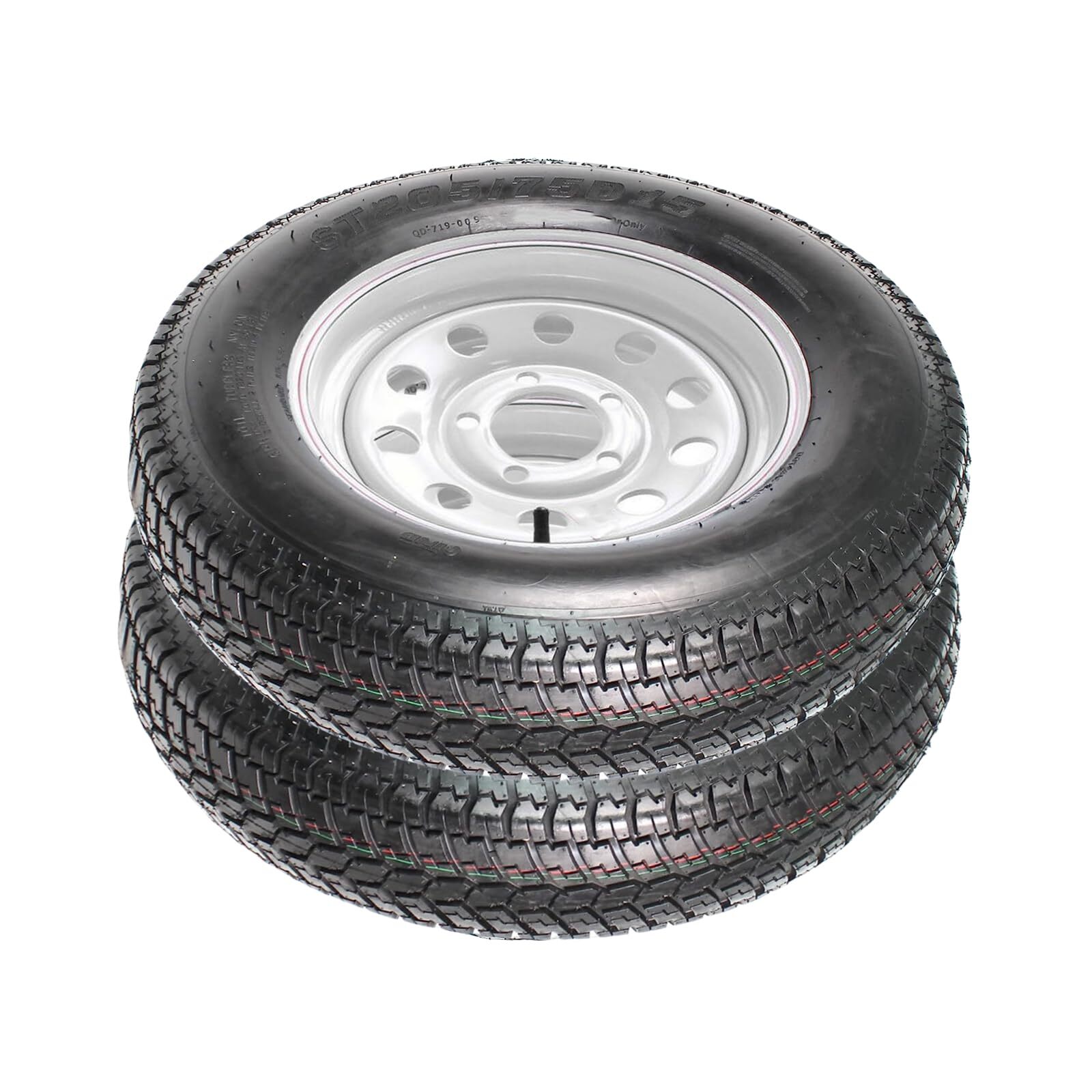 🔥Set of 4 ST205/75D15 Trailer Tires & Wheels 5Lug Load Range C 15″ Rim Fuel-sav