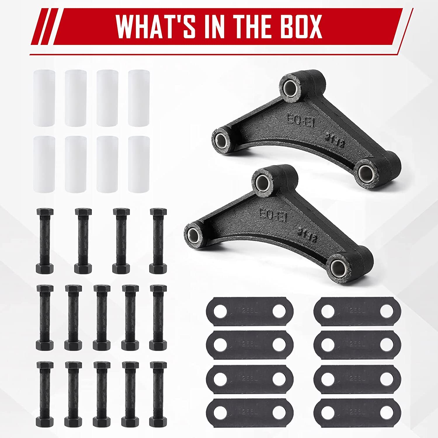 Trailer Shackle Kit, Tandem Trailer Axle Shackle Kit for Double Eye Springs (…