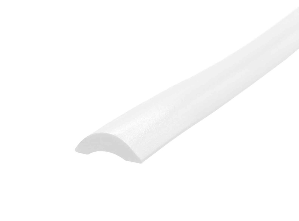 White 10mm Wide Screw Cover Strip / Herzim Trim / Awning Rail Infill (10 Metres)