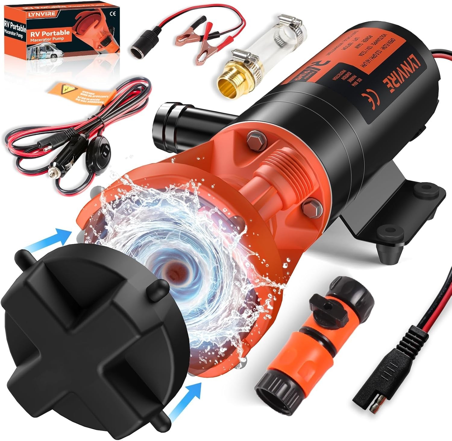Durable 12V RV Macerator Pump – Quick Release, 3- for Peace of Mind