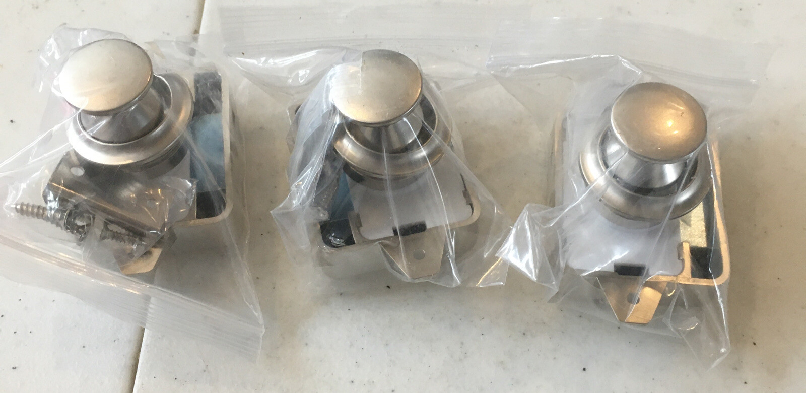 [3 Pack]Large Push Button Latch Knob For Camper Cabinet Doors Polished Nickel