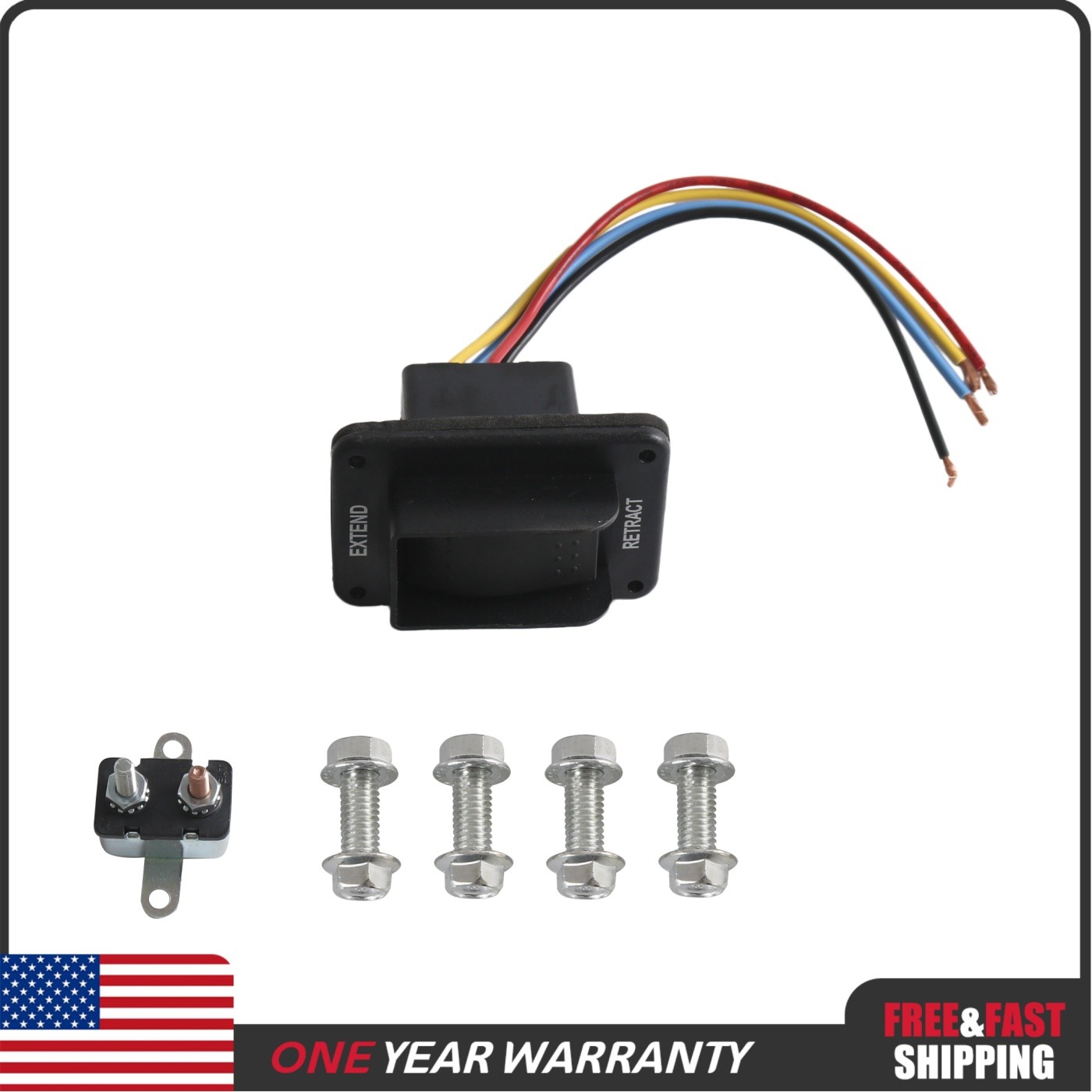 Rear Electric Stabilizer Jack With Exterior Switch Steel 298707 New Black