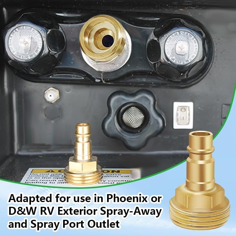 Lead-Free Brass RV Spray Port Quick Connect Adapter for Outdoor Showers