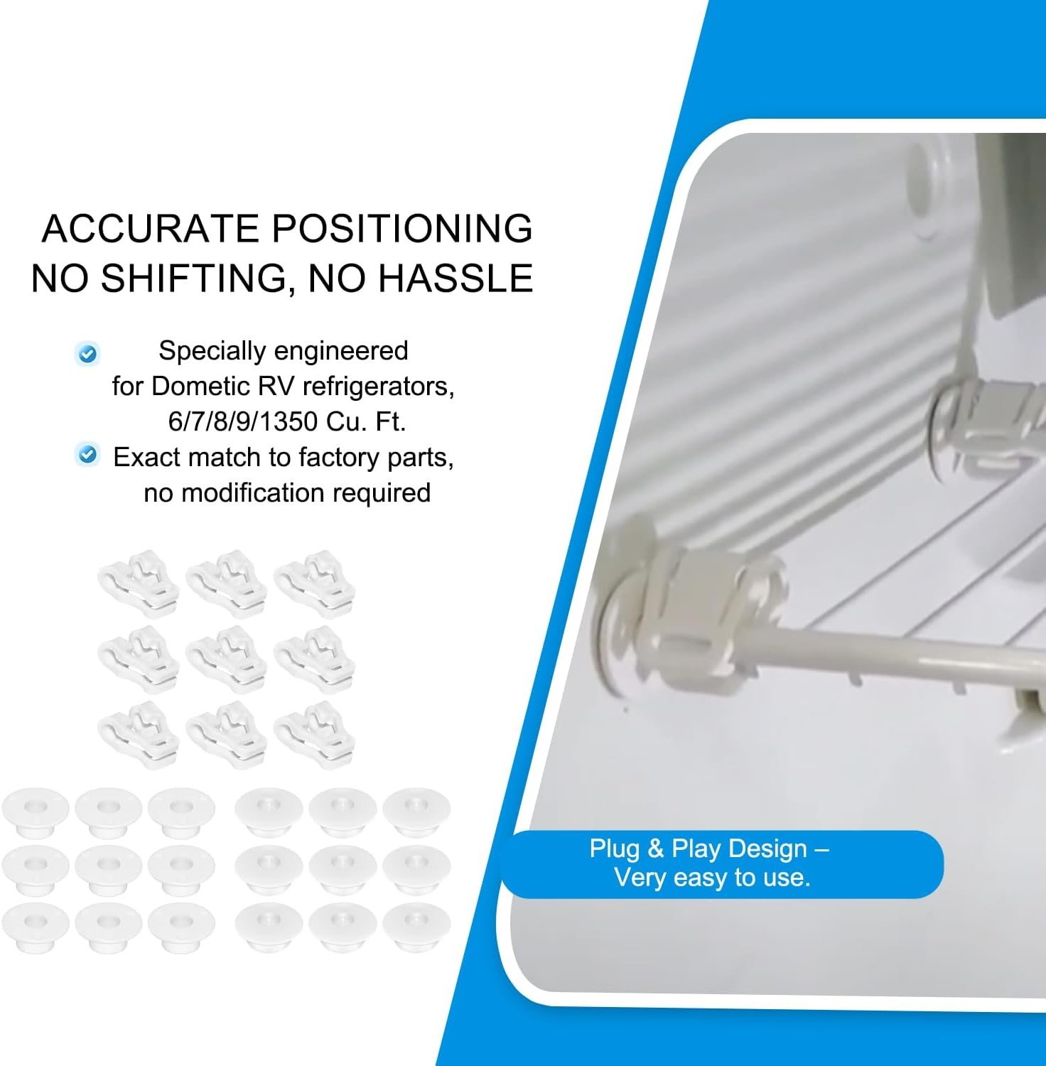 Wire Shelf Clip Kit 3316450.9019 For Dometic 6/7/8/9/13.5 Cu. Ft. Refrigerators