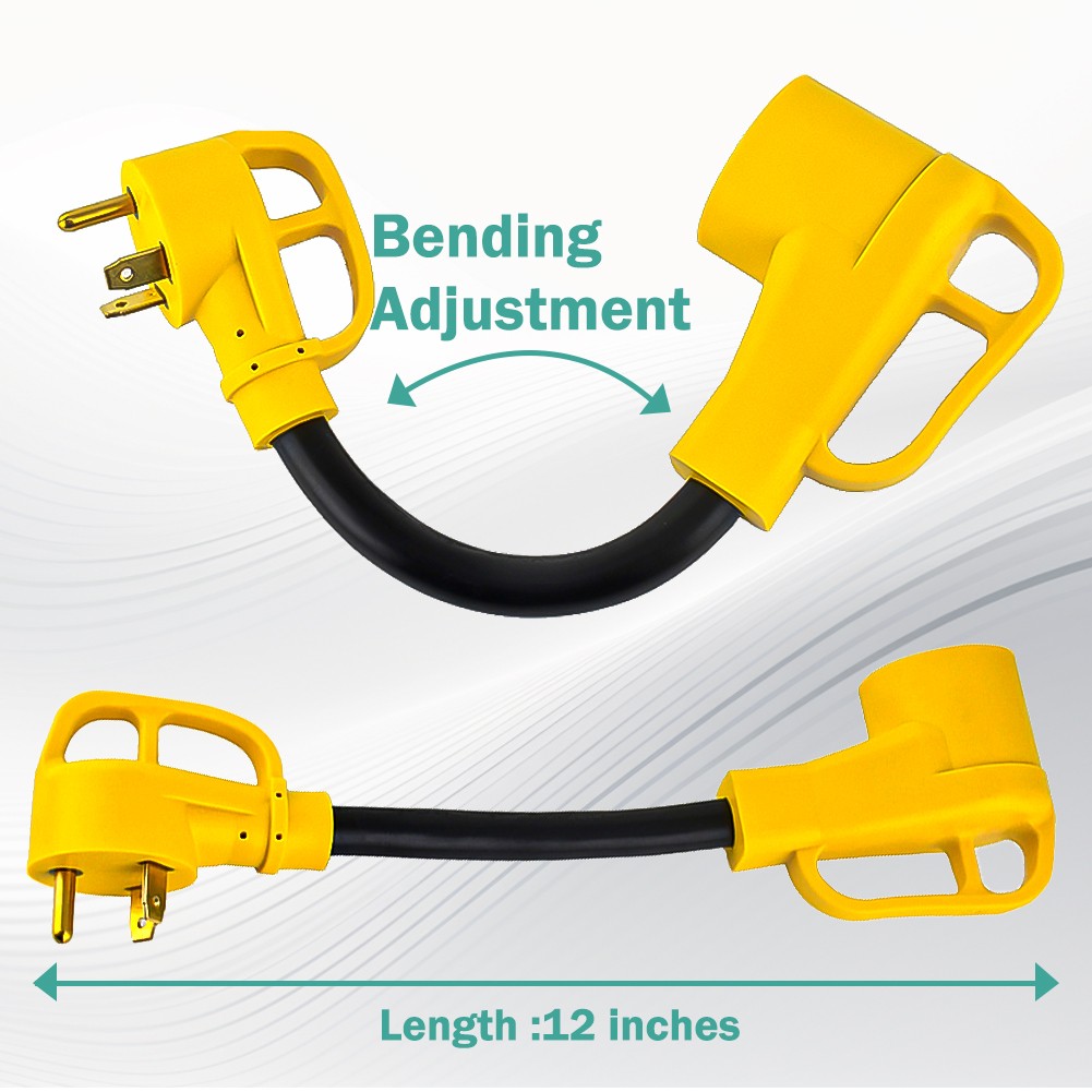 Adapter Cable:NEMA TT-30P to NEMA 14-50R 12-Inch Length 30A to 50A Conversion