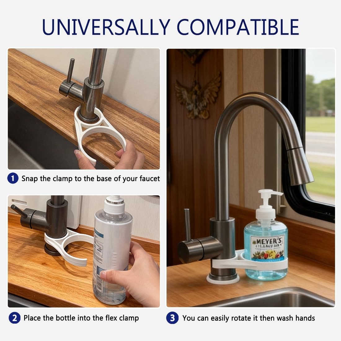 2 Pack RV Soap Holder Dispenser Rotating Design Storage Accessory Camper Van