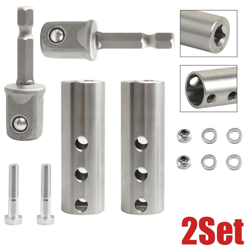 2x Trailer Jack Electric Drill Adapter with 1/2 Inch Socket Adapter Bit Set NEW