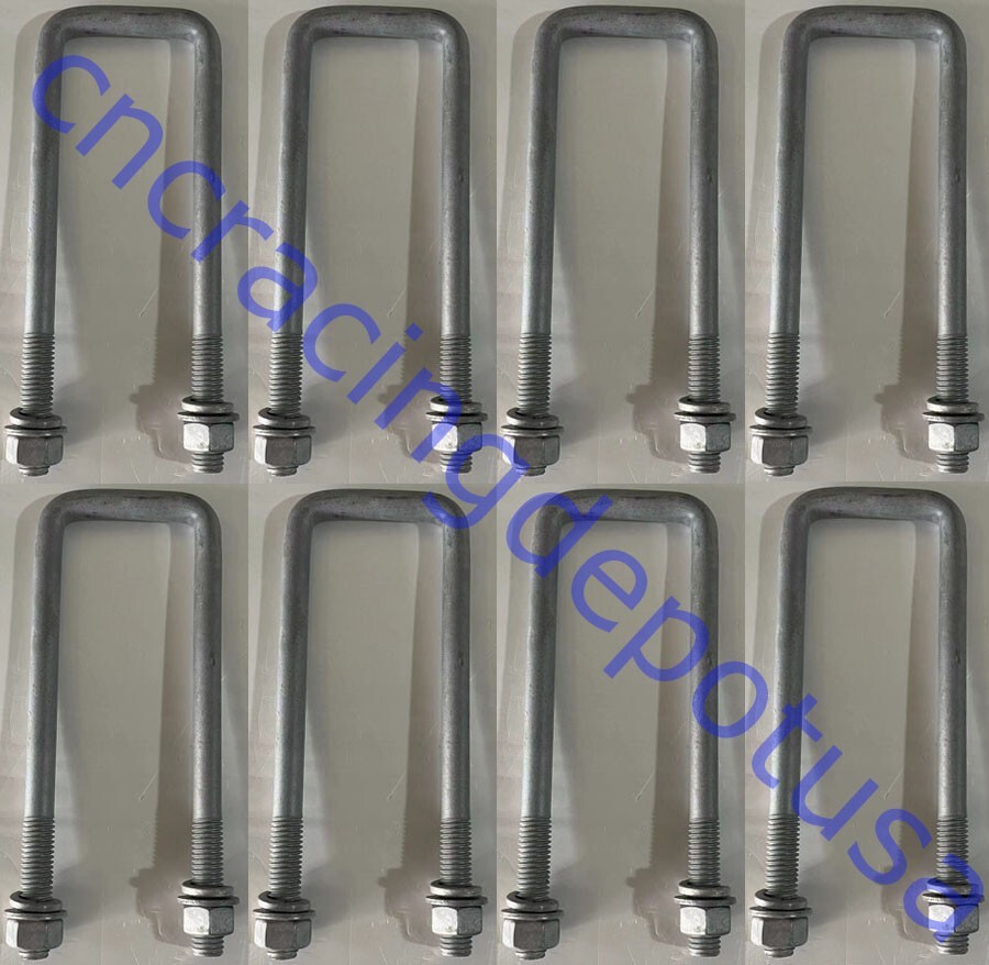 8pcs Boat Trailer U-Bolts Hot Dipped Galvanized Square U-bolt 1/2″x2 1/8″x7 3/8″
