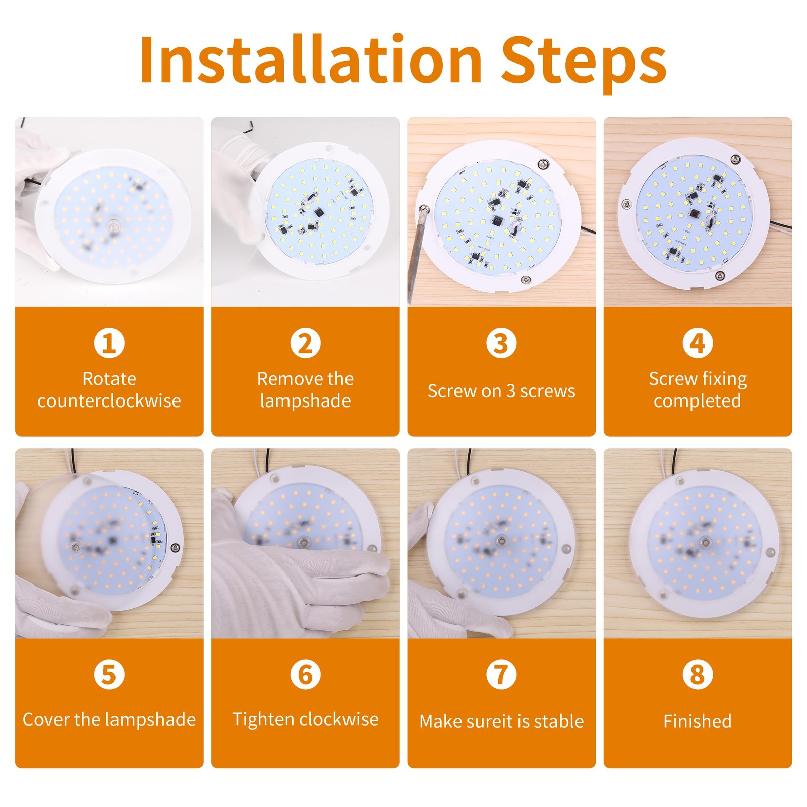 RVZONE RV Lights Interior, 5 Inch Cool 5 Pack, White 5500-6500K,