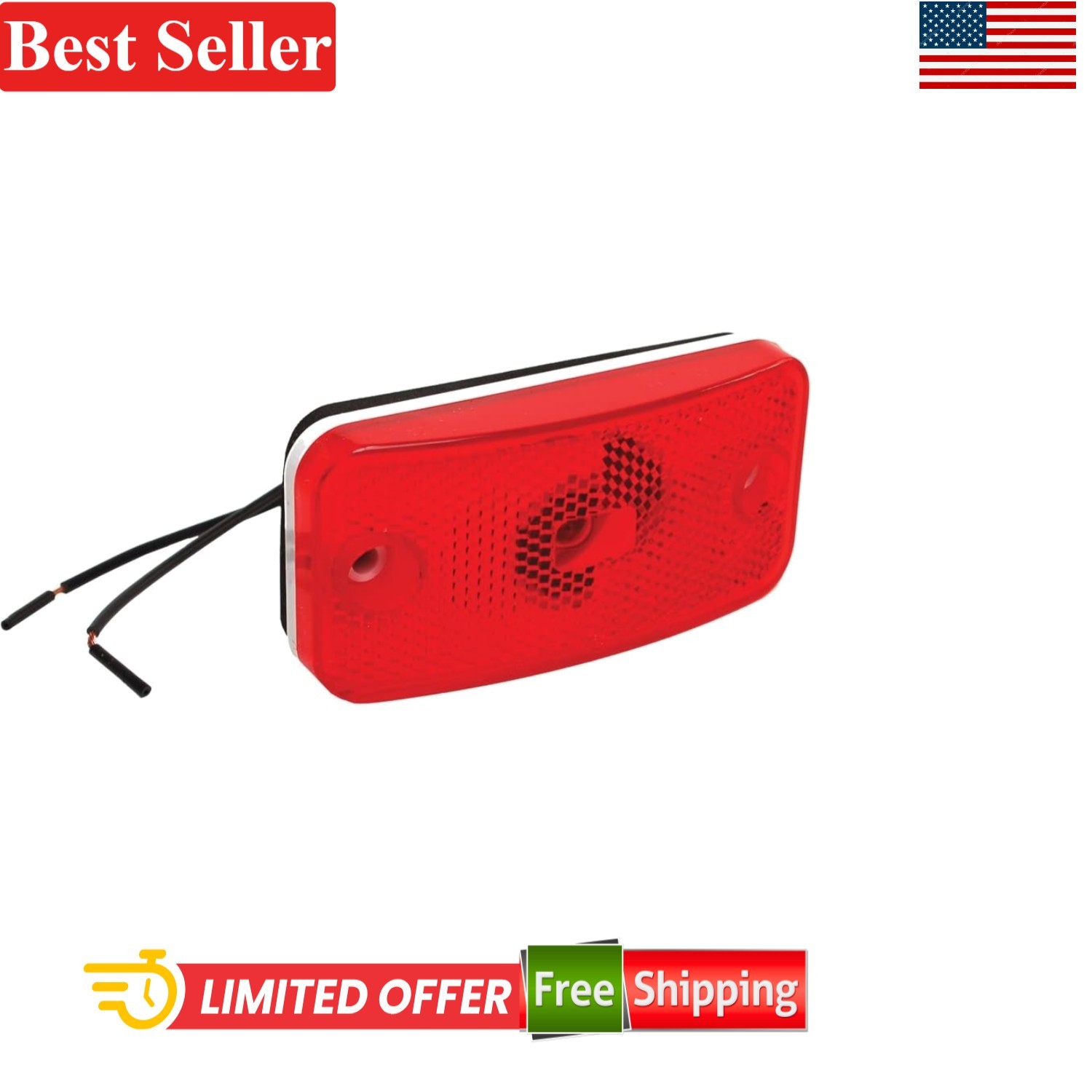 RV Clearance Light Compatible With Fleetwood Style 5x1x2 Inches Waterproof Red