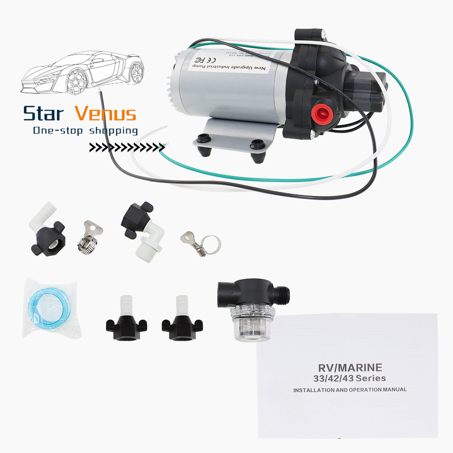 NEW Upgrade Industrial Pump Power Water Pump 115VAC 60Hz RV 45 psi 2088-594-154