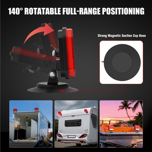 2in1 Magnetic & Rechargeable Wireless Trailer Tow Lights LED Kit, Truck