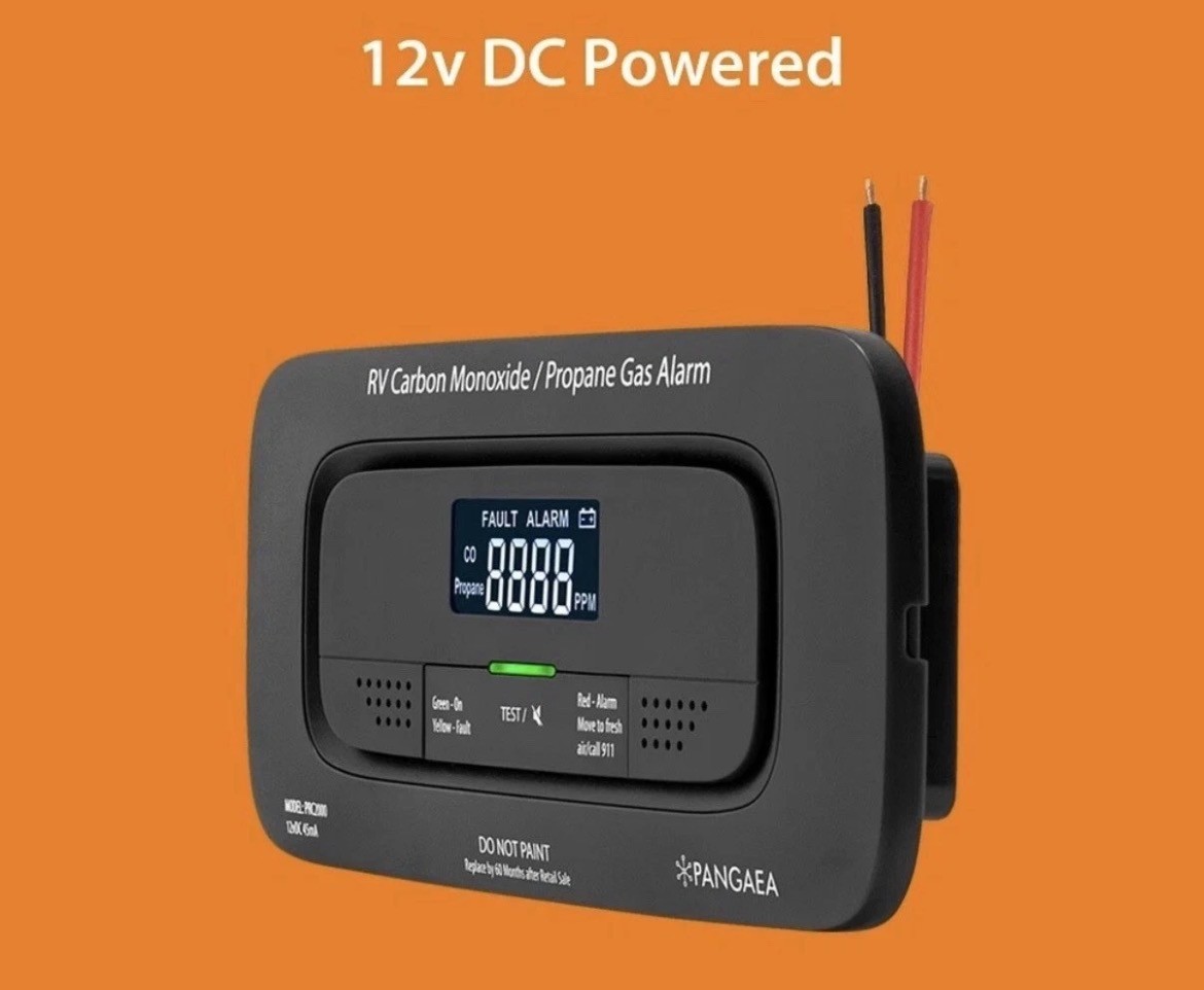 Digital RV Carbon Monoxide & Propane Dual Gas Alarm – Hard-Wired DC 12V, LCD