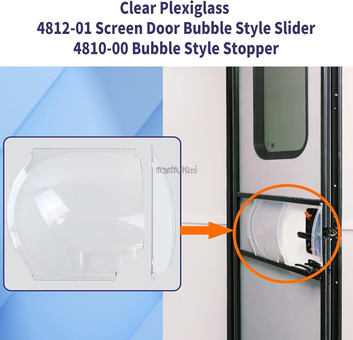 Screen Door Bubble Slider 4812-01 & 4810-00 Stopper Kit Fits Dexter Right Hand