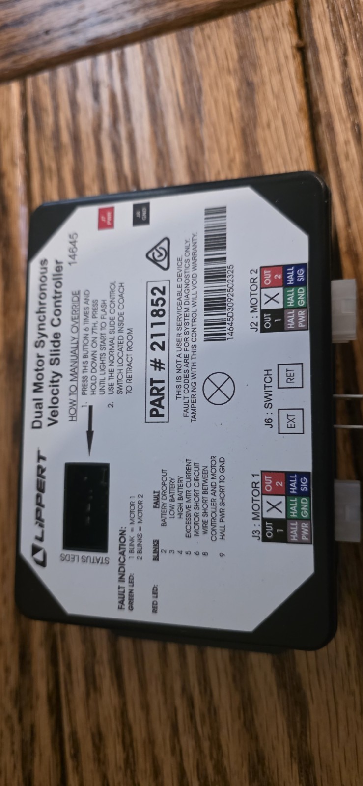 NEW **GENUINE LIPPERT®** 211852 Controller In Wall Slide V-Sync lI OEM 13398-D0