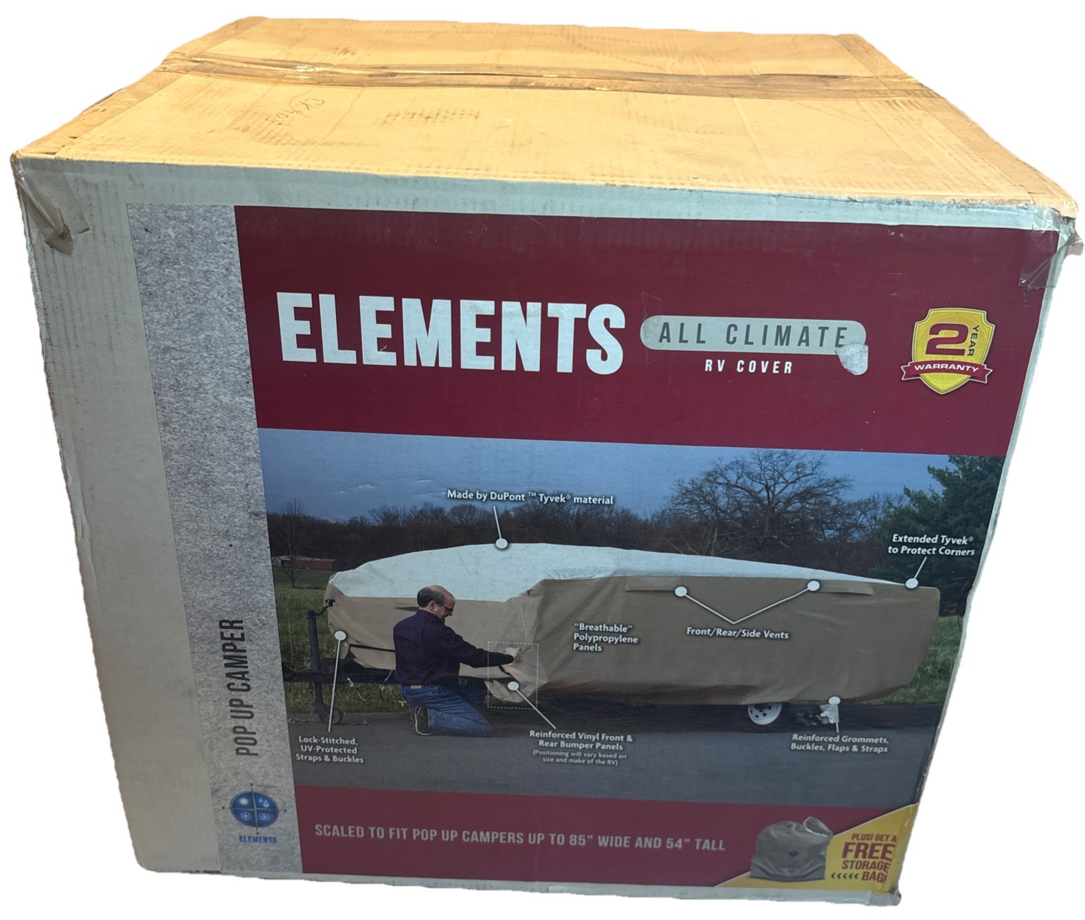 Elements All-Climate Pop-Up Camper Cover | Fits 85” W & 54” H—NEW—See Below—
